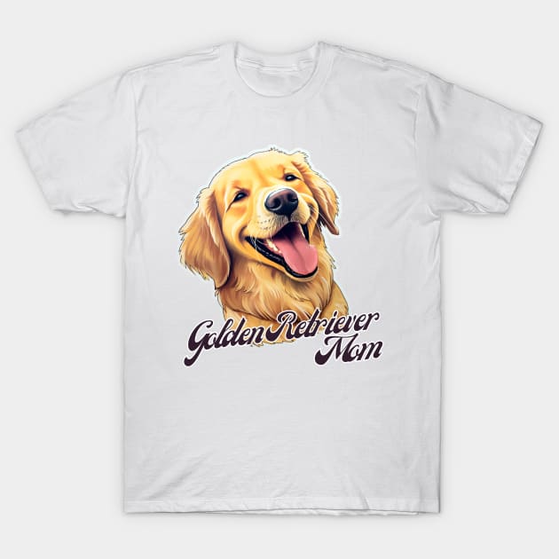 Golden Retriever Mom T-Shirt - Dog Lover Gift, Pet Parent Apparel T-Shirt by Baydream